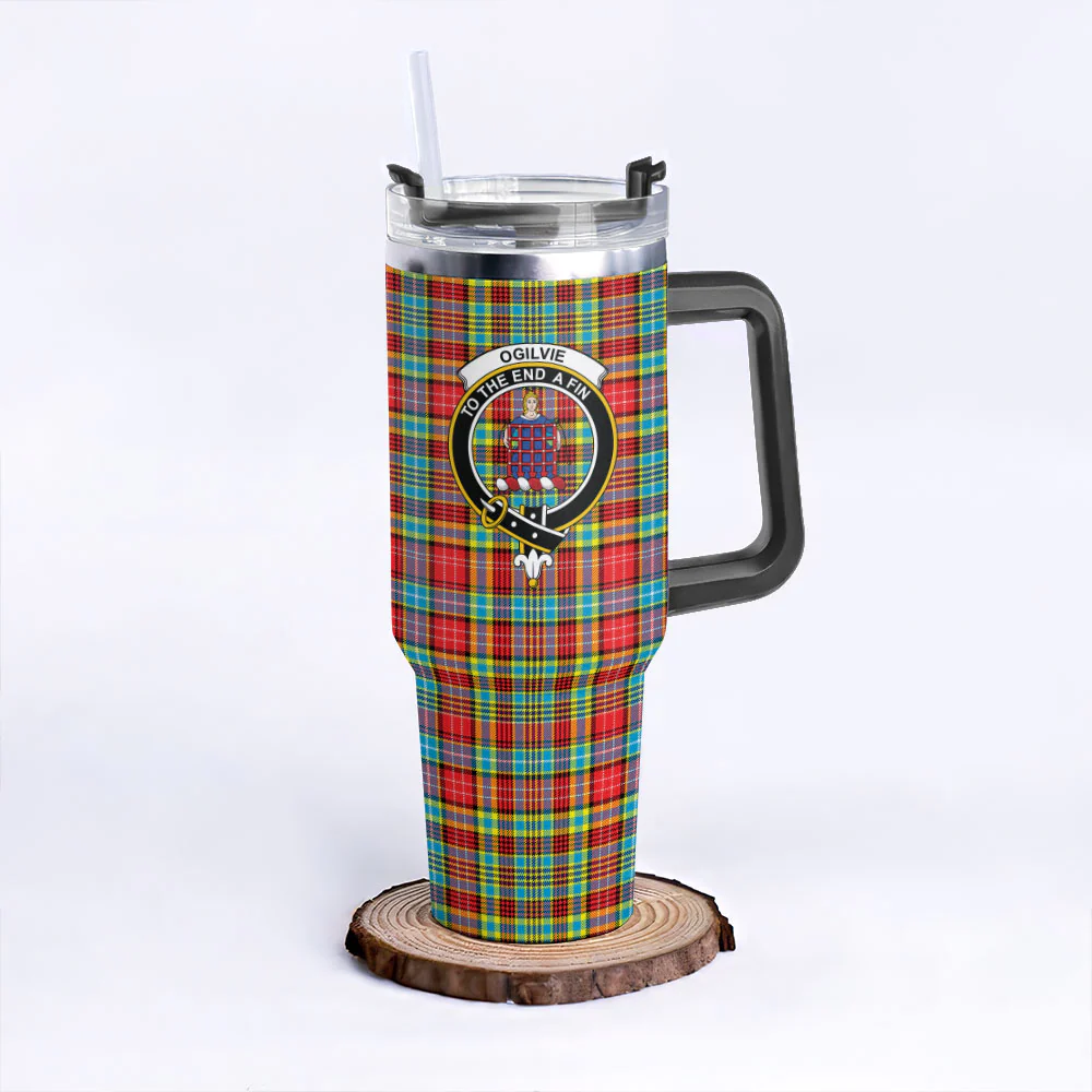 Scottish Ogilvie Clan Badge Tartan 40oz Tumbler - Image 3