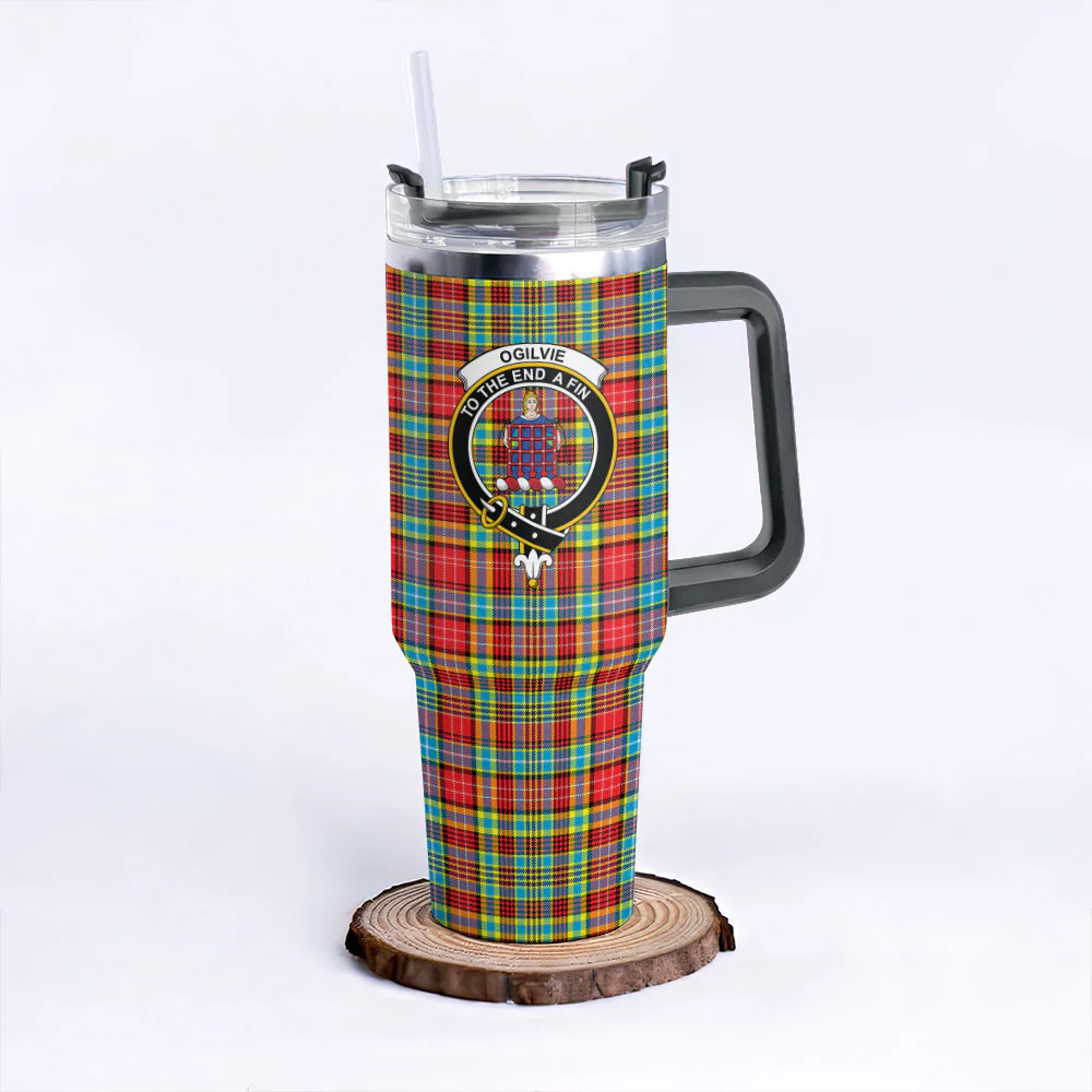 Scottish Ogilvie Clan Badge Tartan 40oz Tumbler - Image 6