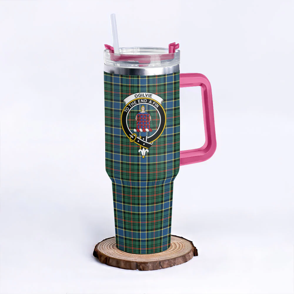 Scottish Ogilvie Hunting Ancient Clan Badge Tartan 40oz Tumbler - Image 7