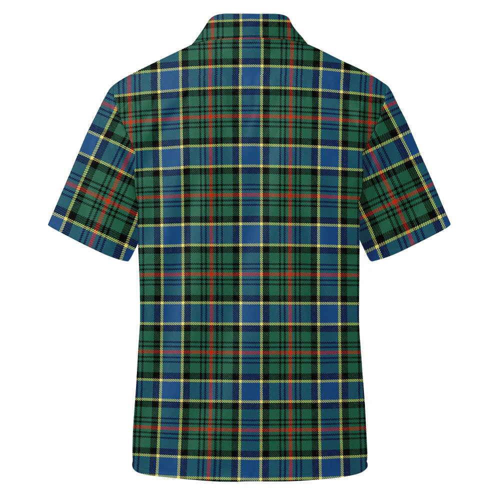 Scottish Ogilvie Hunting Ancient Clan Badge Tartan Short Sleeve Work Shirt - Image 3