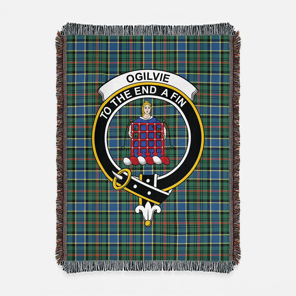 Scottish Ogilvie Hunting Ancient Clan Badge Tartan Woven Blanket - Image 2