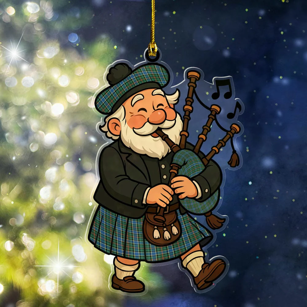 Scottish Ogilvie Hunting Ancient Tartan Ornament Scottish Santa In Kilt