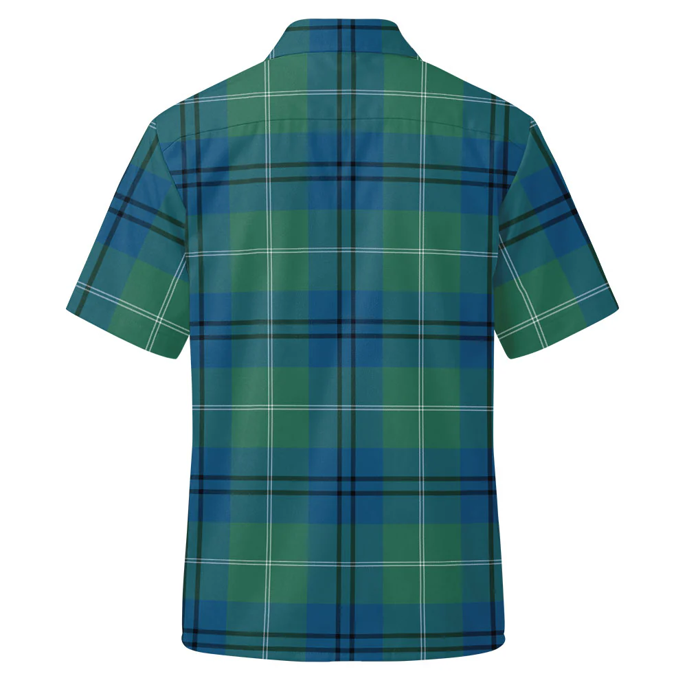 Scottish Oliphant Ancient Clan Badge Tartan Short Sleeve Work Shirt - Image 3