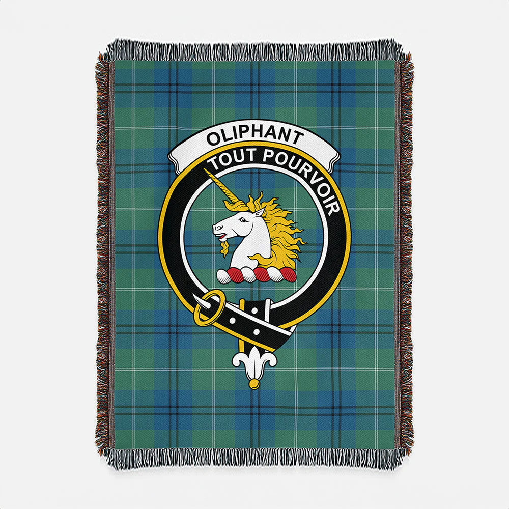 Scottish Oliphant Ancient Clan Badge Tartan Woven Blanket - Image 2