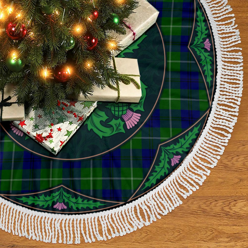 Scottish Oliphant Modern Tartan Christmas Tree Skirt Old Scottish Thistle Flower - Image 5