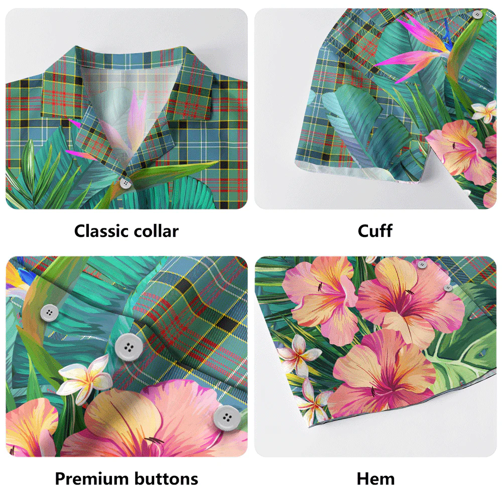 Scottish Paisley District Clan Badge Tartan Hawaiian Shirt Bouquet Tropical Style - Image 5
