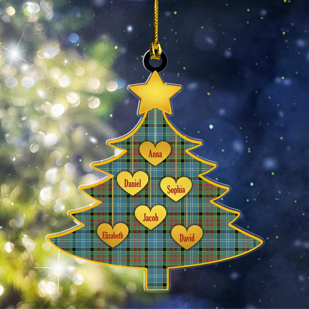 Scottish Paisley District Tartan Ornament Custom Family Christmas Tree
