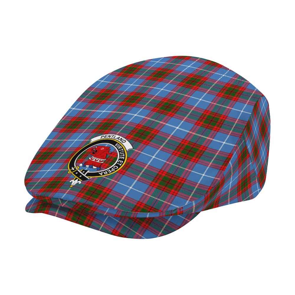 Scottish Pentland Clan Badge Tartan Flat Cap - Image 2