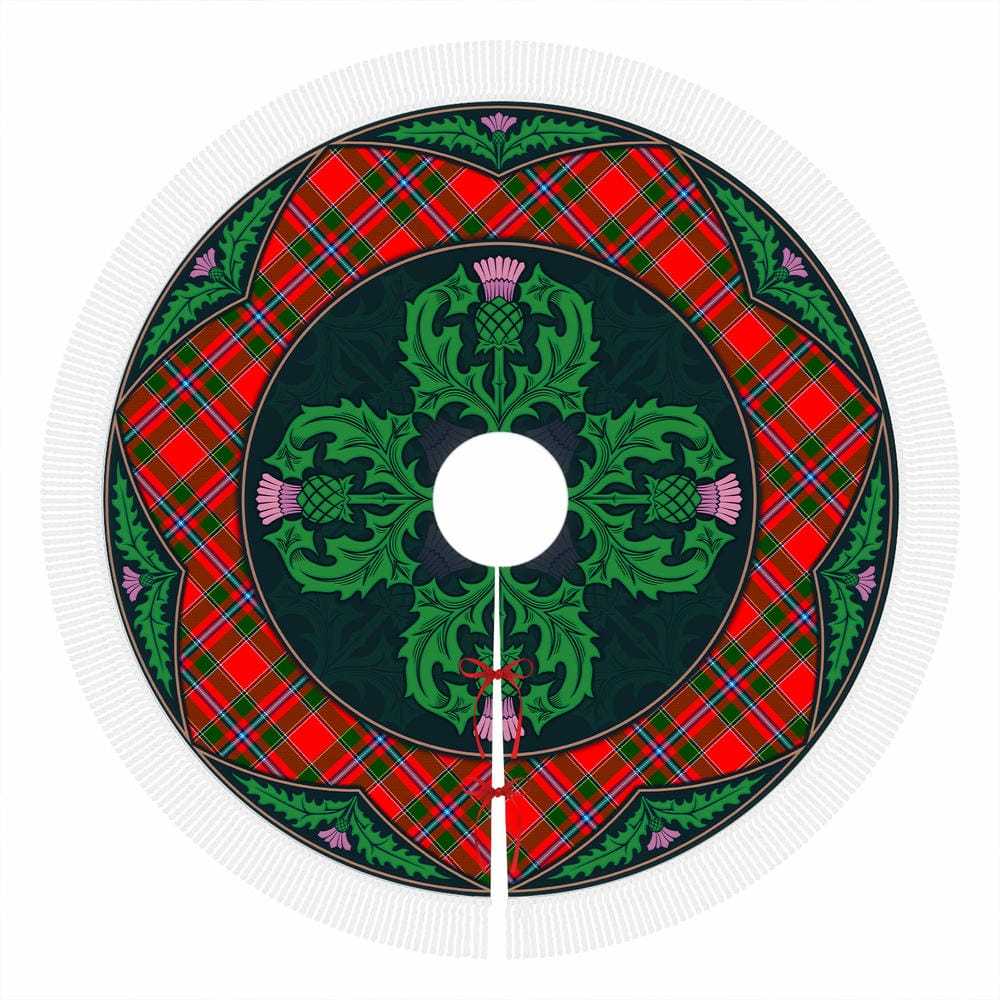 Scottish Perthshire District Tartan Christmas Tree Skirt Old Scottish Thistle Flower - Image 4