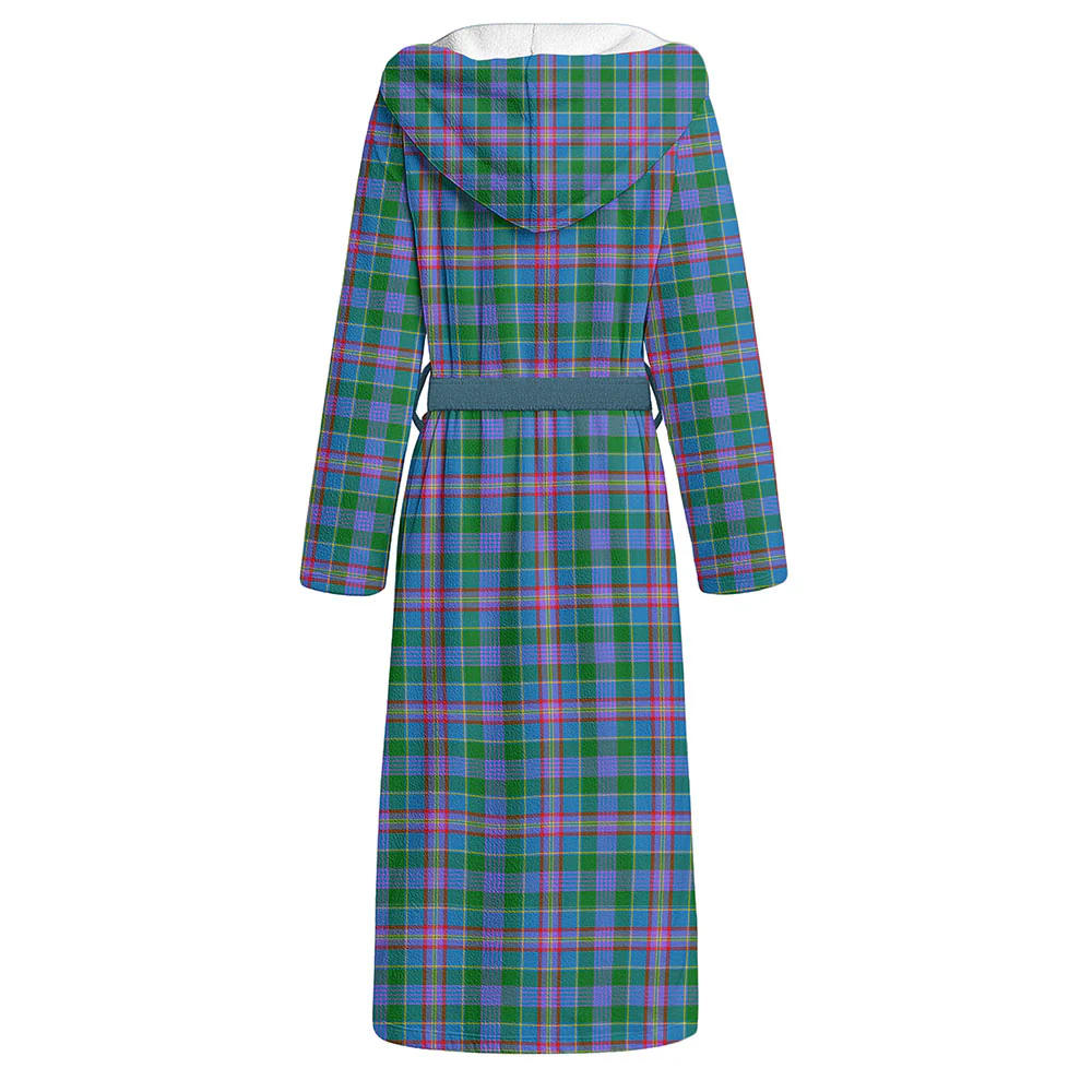 Scottish Pitcairn Hunting Clan Badge Tartan Flannel Hooded Bathrobe - Image 2