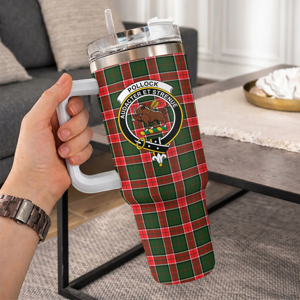Scottish Pollock Modern Clan Badge Tartan 40oz Tumbler - Image 10