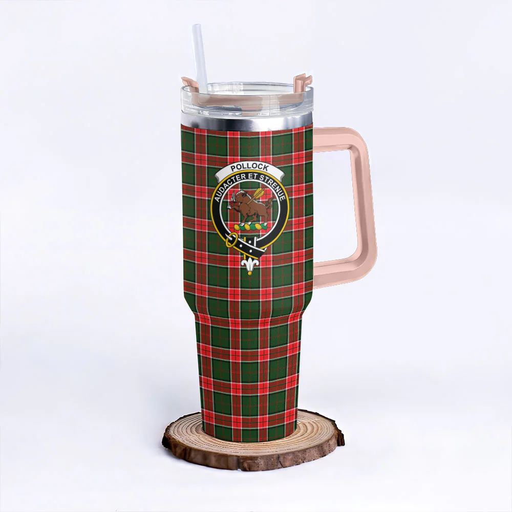 Scottish Pollock Modern Clan Badge Tartan 40oz Tumbler - Image 4