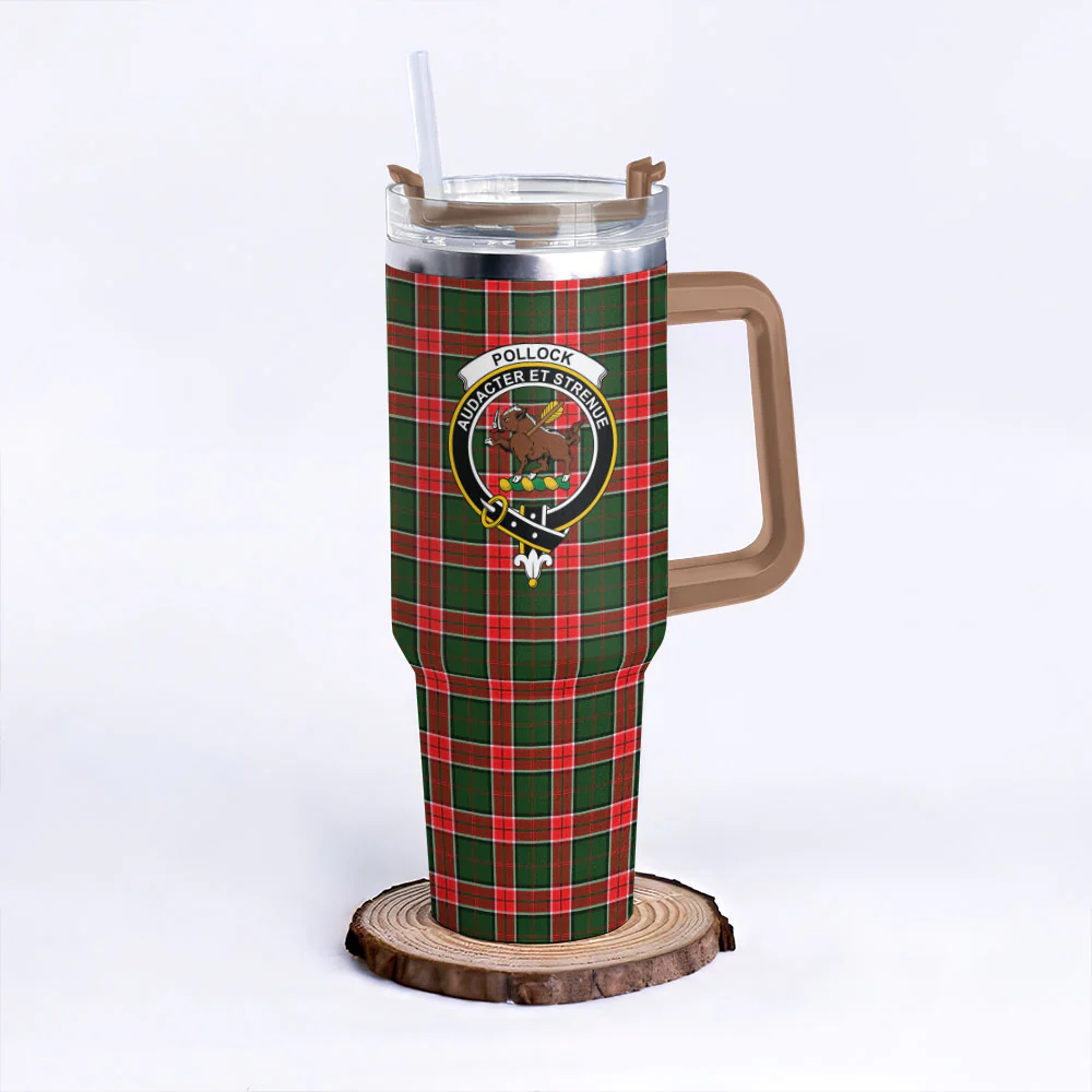 Scottish Pollock Modern Clan Badge Tartan 40oz Tumbler - Image 9