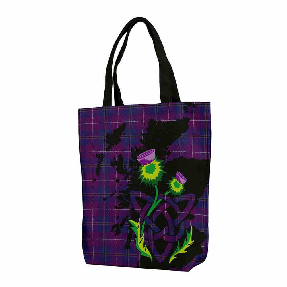 Scottish Pride of Glencoe Tartan Canvas Bag With Shoulder Strap With Thistle