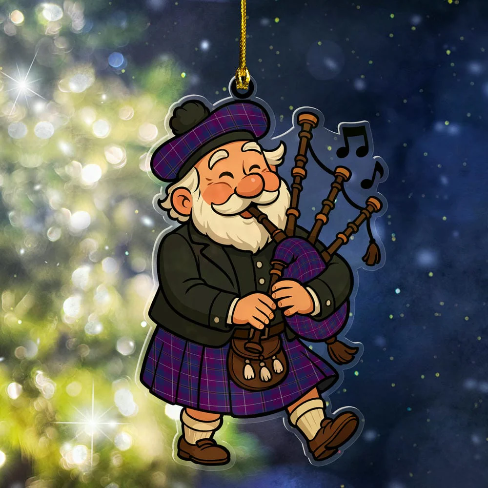 Scottish Pride of Glencoe Tartan Ornament Scottish Santa In Kilt