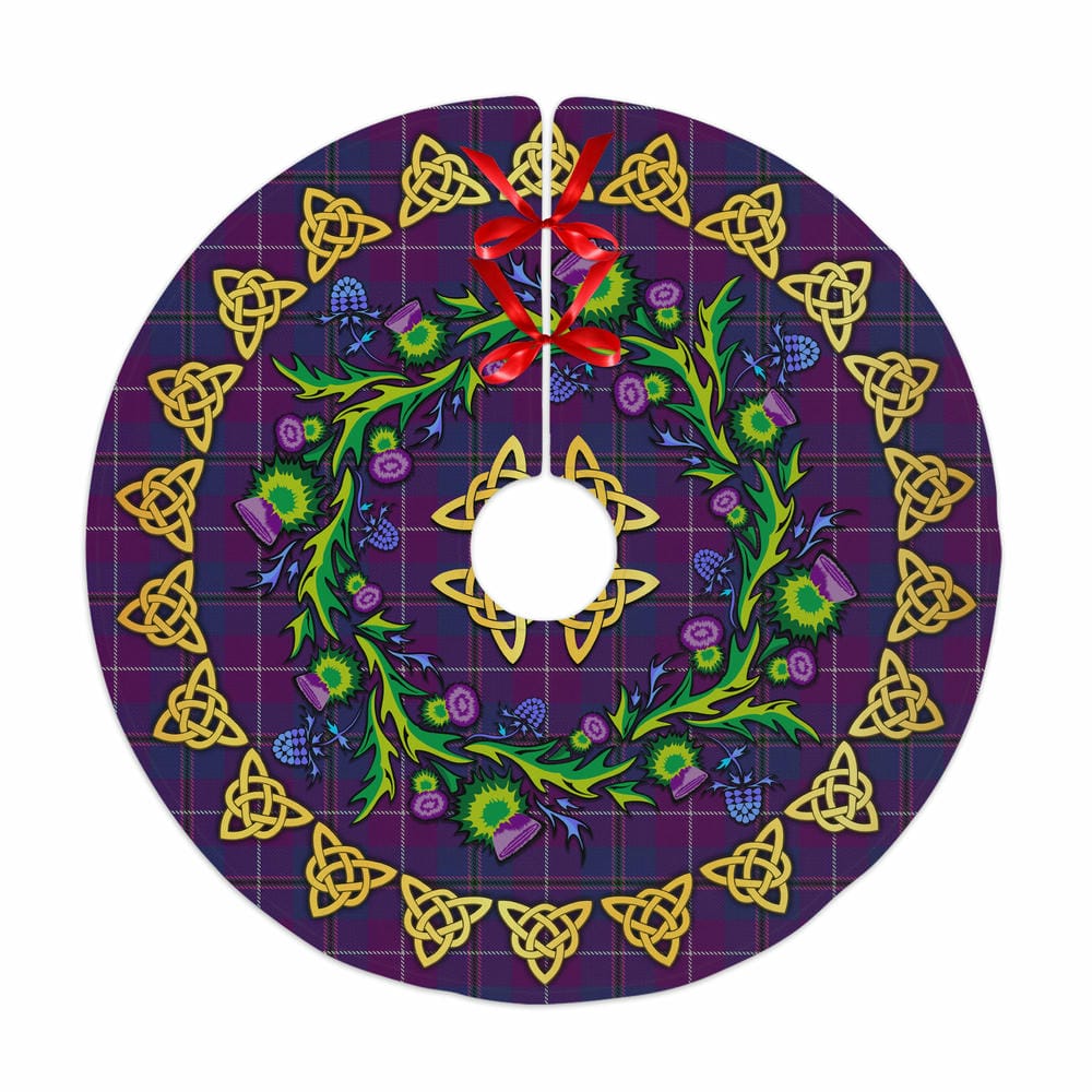 Scottish Pride of Glencoe Tartan Thistle Celtic Knot Christmas Tree Skirt