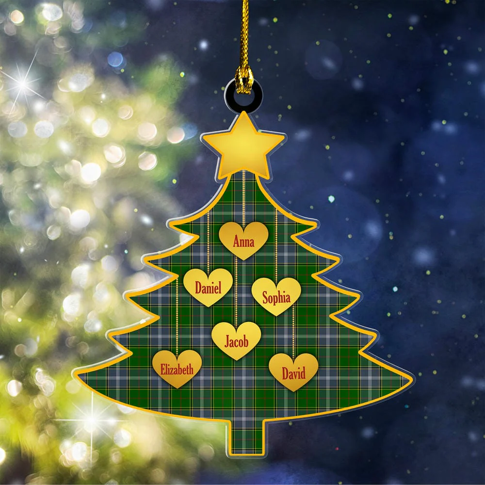 Scottish Pringle Tartan Ornament Custom Family Christmas Tree
