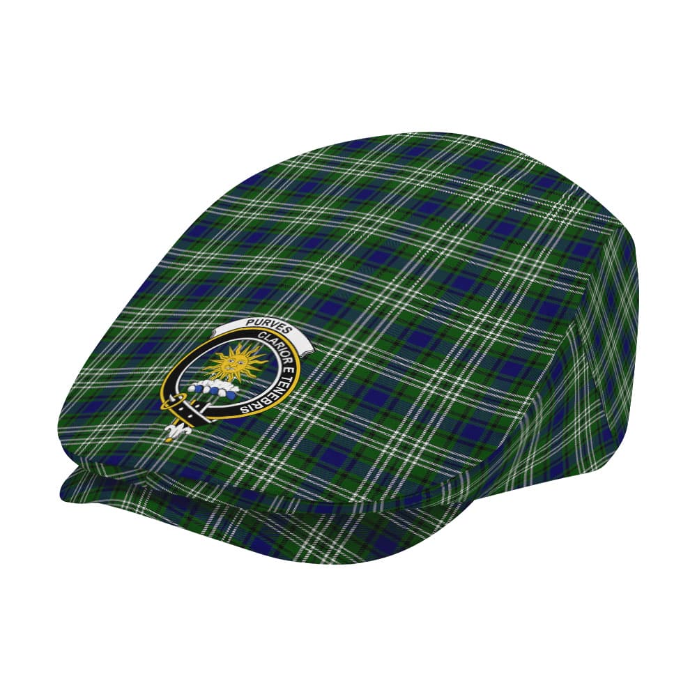 Scottish Purves Clan Badge Tartan Flat Cap - Image 2