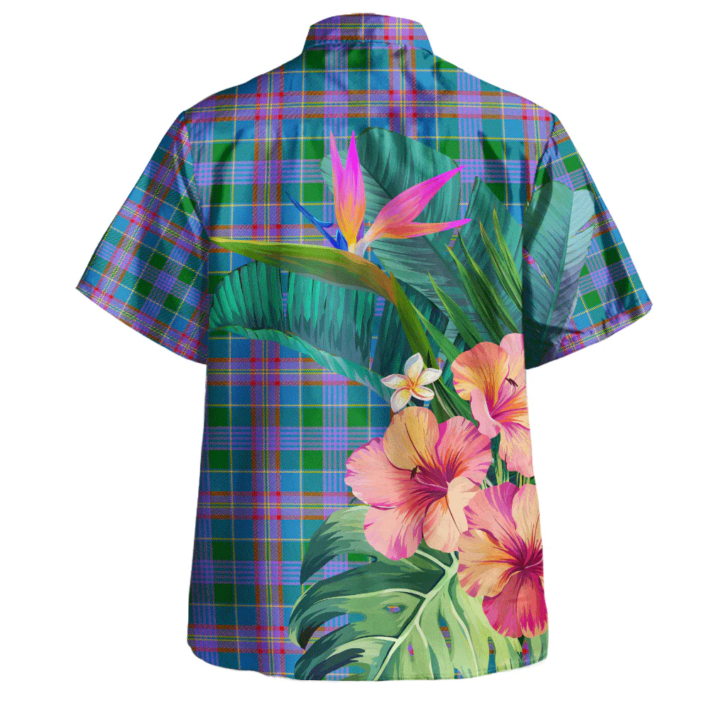 Scottish Ralston Clan Badge Tartan Hawaiian Shirt Bouquet Tropical Style - Image 4