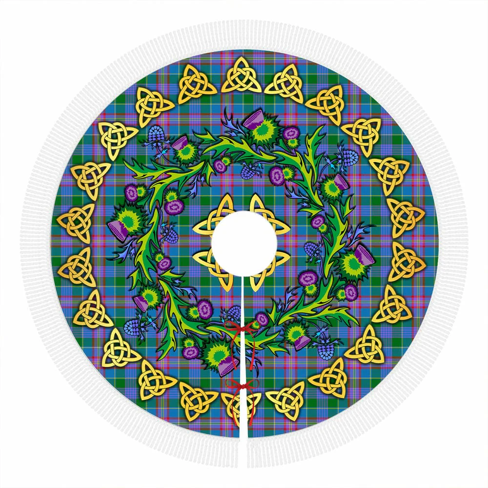 Scottish Ralston Tartan Thistle Celtic Knot Christmas Tree Skirt - Image 4