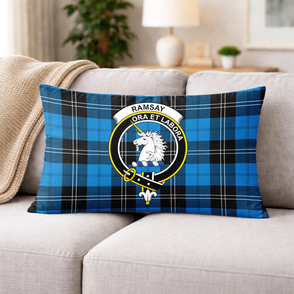 Scottish Ramsay Blue Ancient Clan Badge Tartan Pillow Case - Image 3
