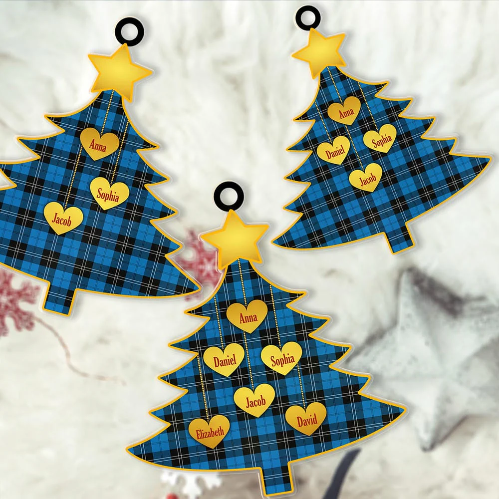 Scottish Ramsay Blue Ancient Tartan Ornament Custom Family Christmas Tree - Image 2