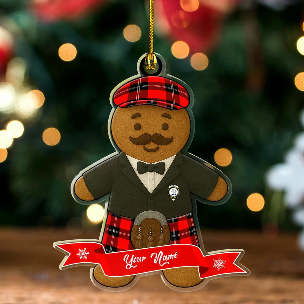 Scottish Ramsay Clan Badge Tartan Ornament Custom Gingerbread Scotsman