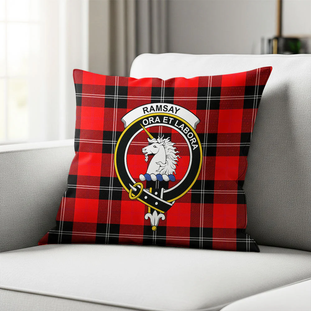 Scottish Ramsay Modern Clan Badge Tartan Pillow Case - Image 2