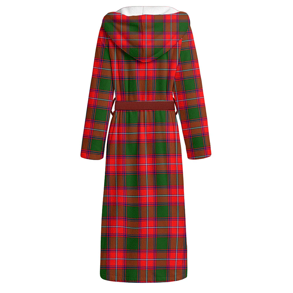 Scottish Rattray Modern Clan Badge Tartan Flannel Hooded Bathrobe - Image 2