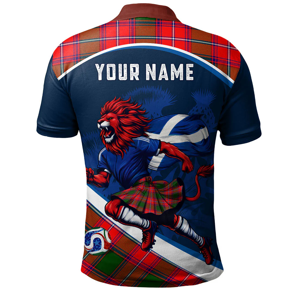 Scottish Rattray Modern Clan Badge Tartan Polo Shirt Scotland Lion Brave Highland Spirit - Image 2