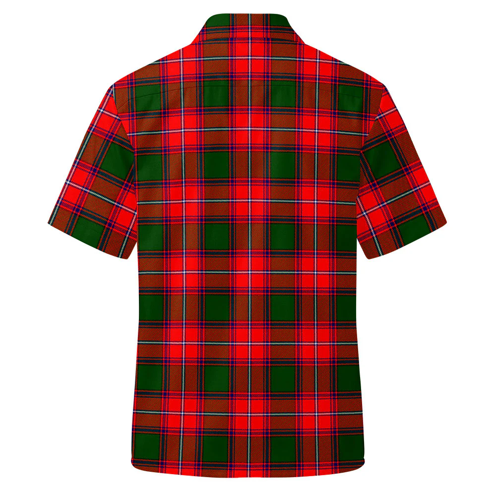 Scottish Rattray Modern Clan Badge Tartan Short Sleeve Work Shirt - Image 3