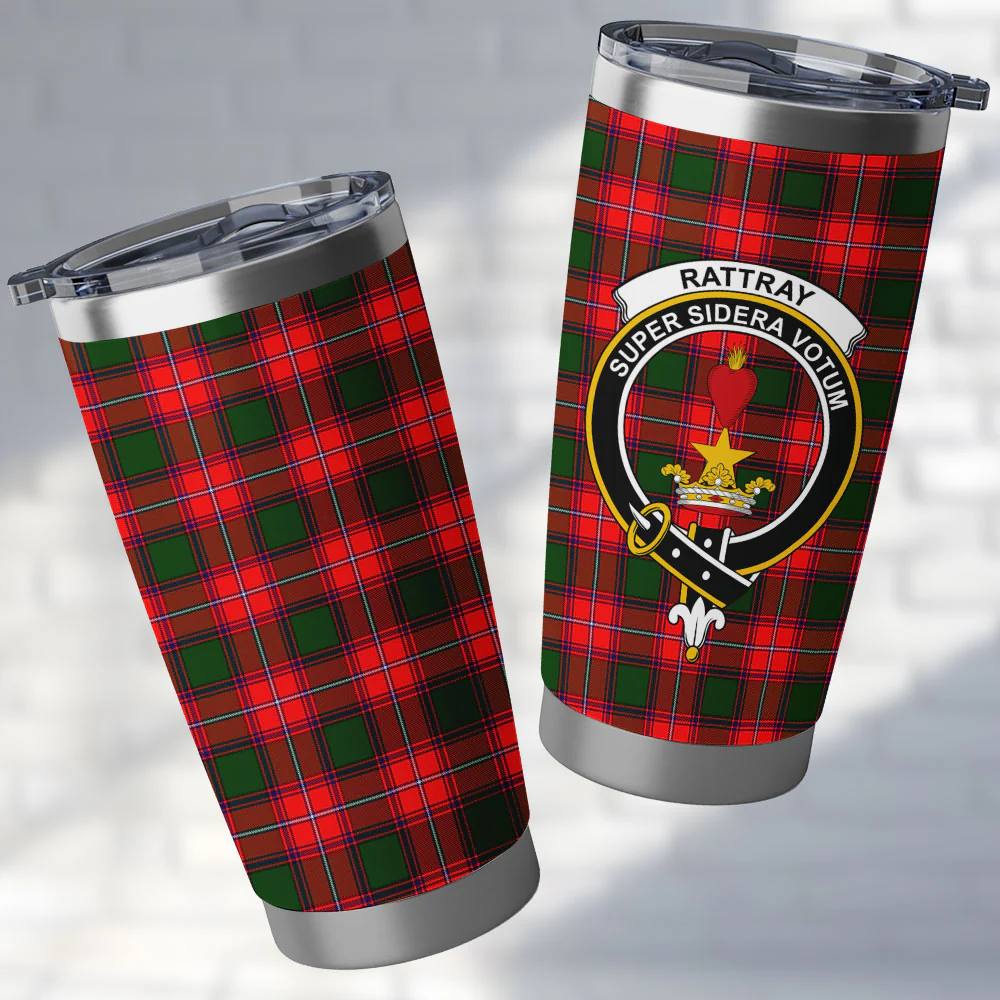 Scottish Rattray Modern Clan Badge Tartan Tumbler