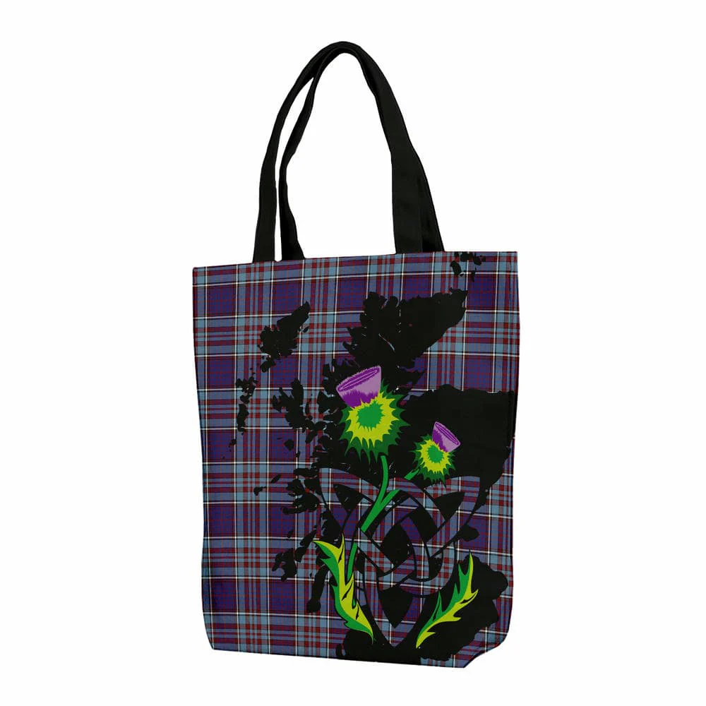 Scottish RCAF Tartan Canvas Bag With Shoulder Strap With Thistle