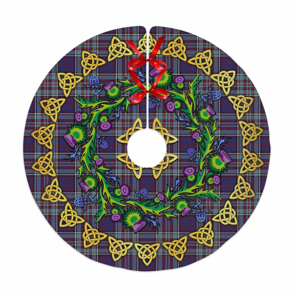Scottish RCAF Tartan Thistle Celtic Knot Christmas Tree Skirt