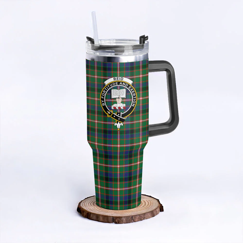 Scottish Reid Green Clan Badge Tartan 40oz Tumbler - Image 3
