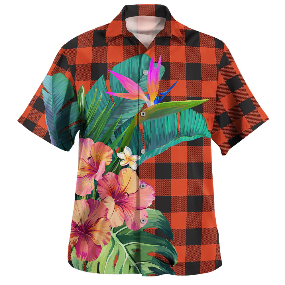 Scottish Rob Roy MacGregor Ancient Tartan Hawaiian Shirt Bouquet Tropical Style