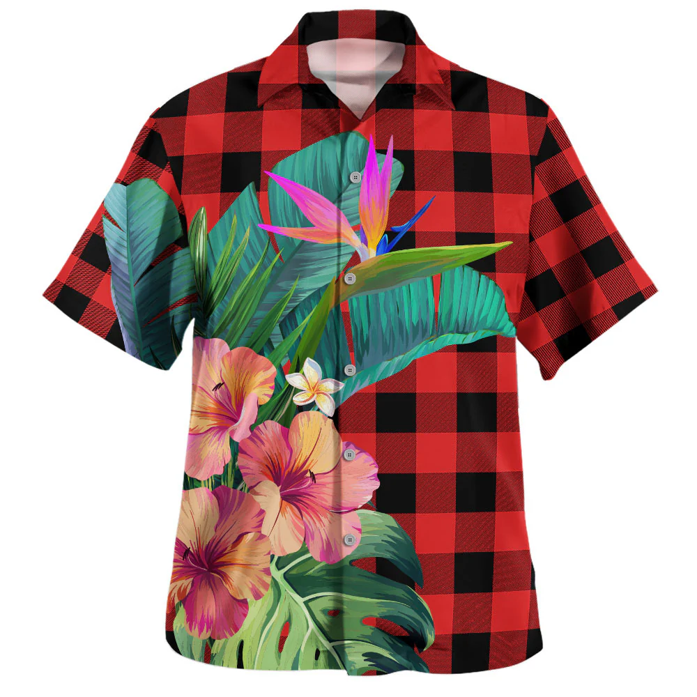 Scottish Rob Roy MacGregor Modern Tartan Hawaiian Shirt Bouquet Tropical Style