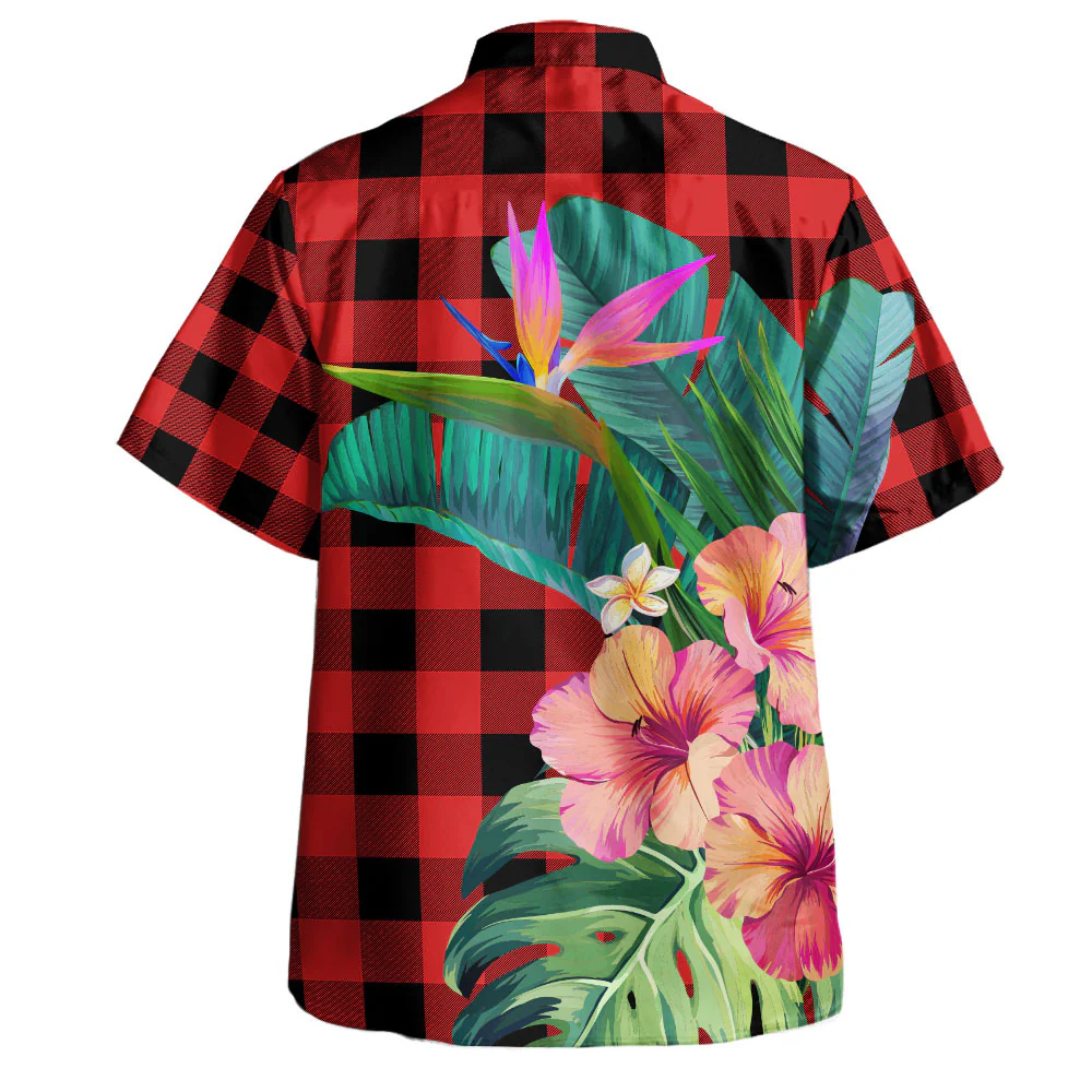 Scottish Rob Roy MacGregor Modern Tartan Hawaiian Shirt Bouquet Tropical Style - Image 2