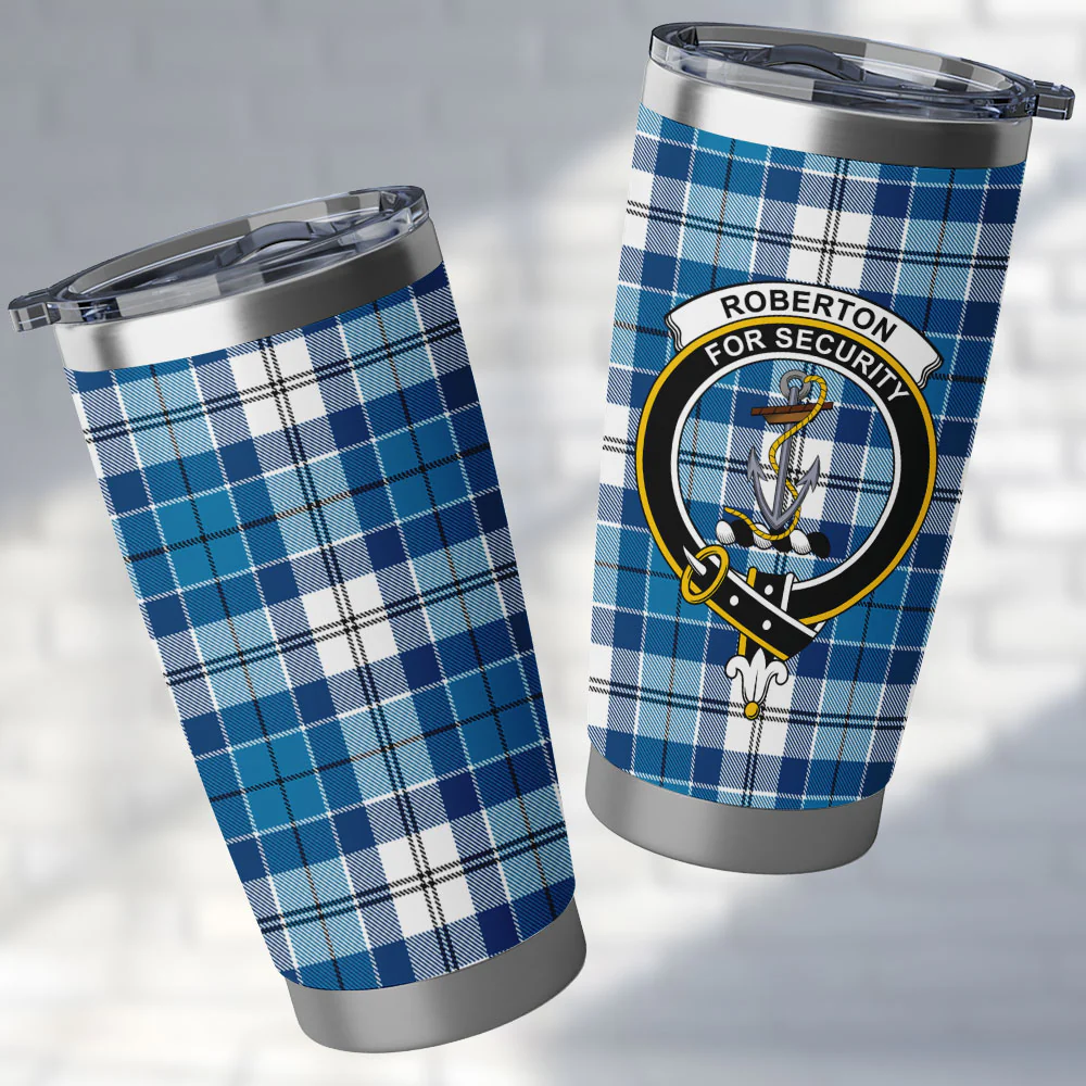 Scottish Roberton Clan Badge Tartan Tumbler
