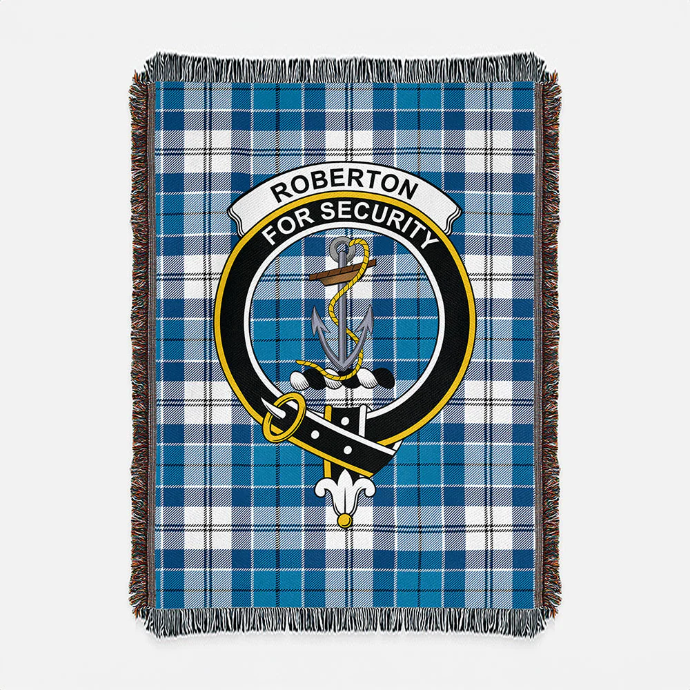 Scottish Roberton Clan Badge Tartan Woven Blanket - Image 2