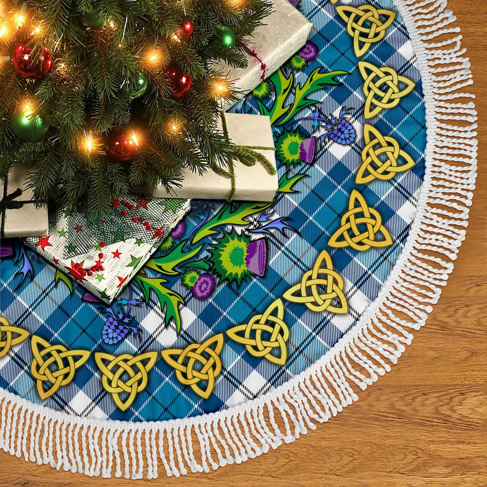 Scottish Roberton Tartan Thistle Celtic Knot Christmas Tree Skirt - Image 5