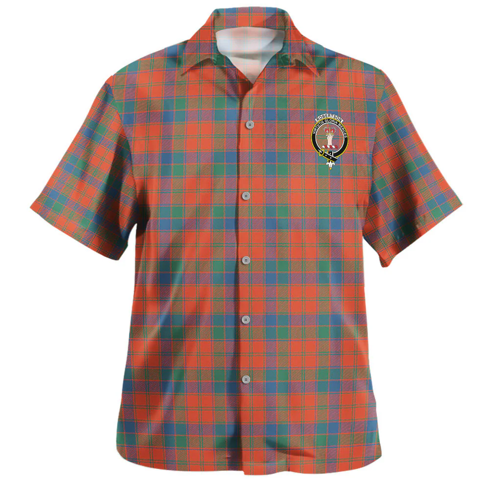 Scottish Robertson Ancient Clan Badge Tartan Hawaiian Shirt - Image 2