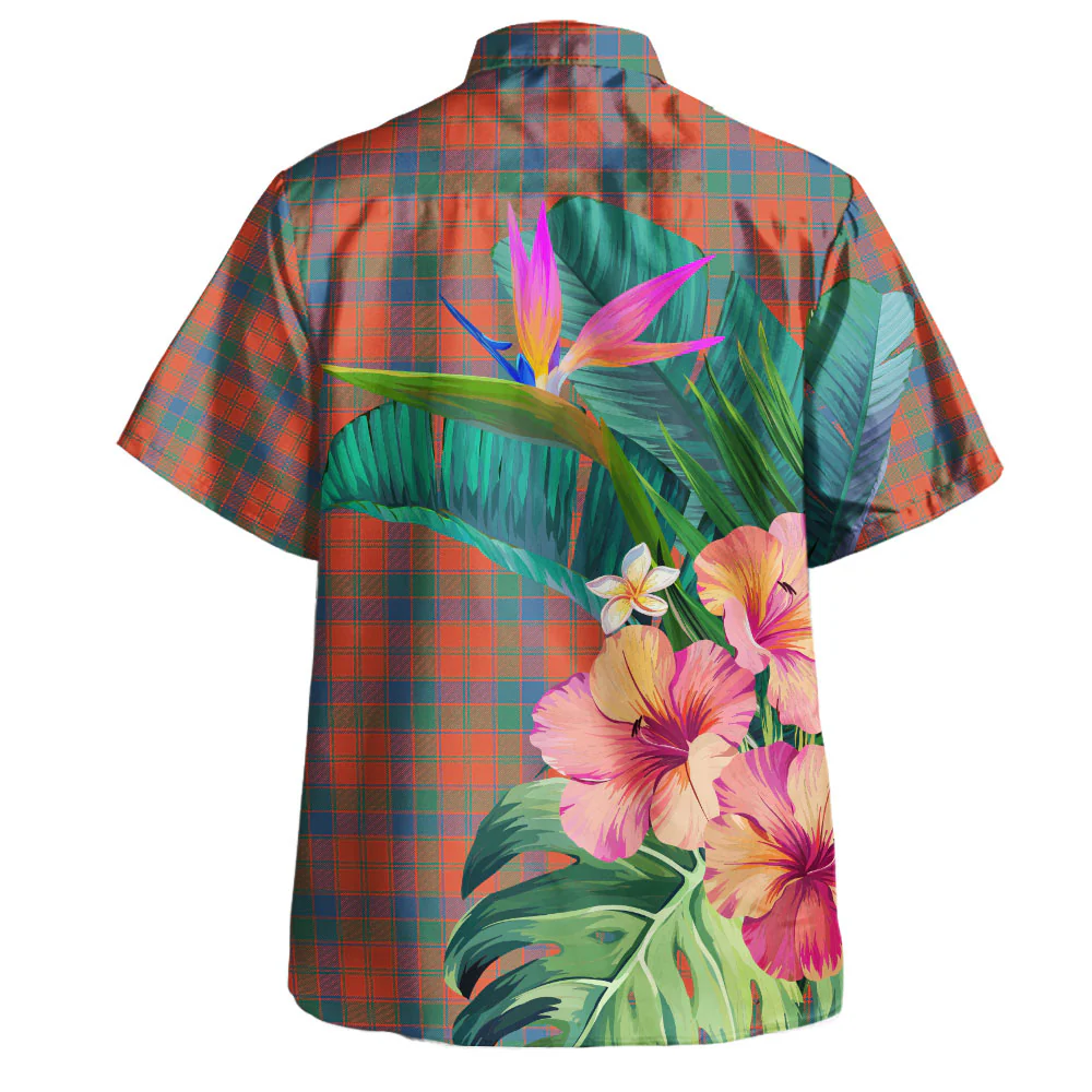 Scottish Robertson Ancient Clan Badge Tartan Hawaiian Shirt Bouquet Tropical Style - Image 4
