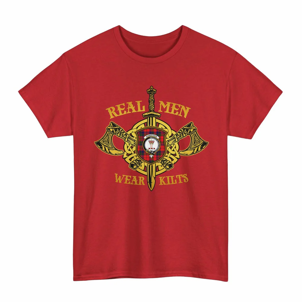 Scottish Robertson Clan Crest Tartan Unisex T-Shirt Real Men Wear Kilts - Image 3