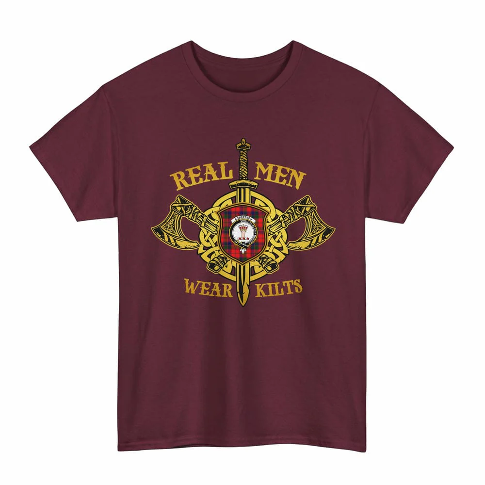 Scottish Robertson Clan Crest Tartan Unisex T-Shirt Real Men Wear Kilts - Image 4