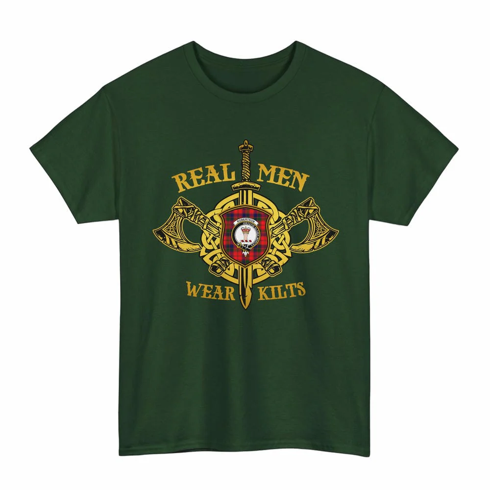 Scottish Robertson Clan Crest Tartan Unisex T-Shirt Real Men Wear Kilts - Image 6