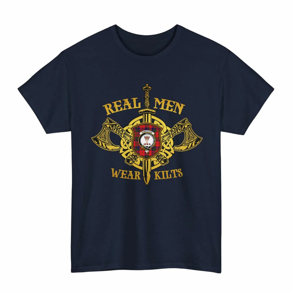 Scottish Robertson Clan Crest Tartan Unisex T-Shirt Real Men Wear Kilts - Image 7