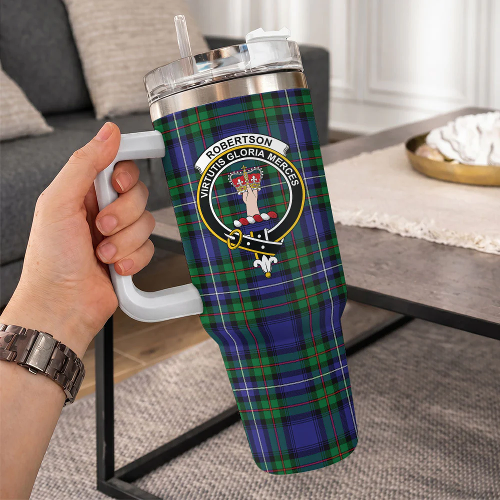 Scottish Robertson Hunting Modern Clan Badge Tartan 40oz Tumbler - Image 10