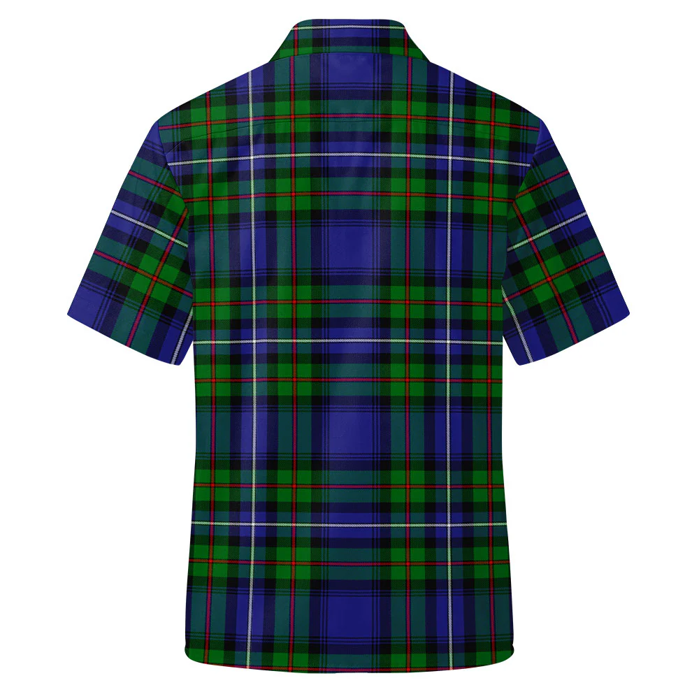 Scottish Robertson Hunting Modern Clan Badge Tartan Short Sleeve Work Shirt - Image 3
