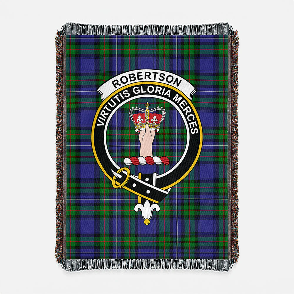 Scottish Robertson Hunting Modern Clan Badge Tartan Woven Blanket - Image 2